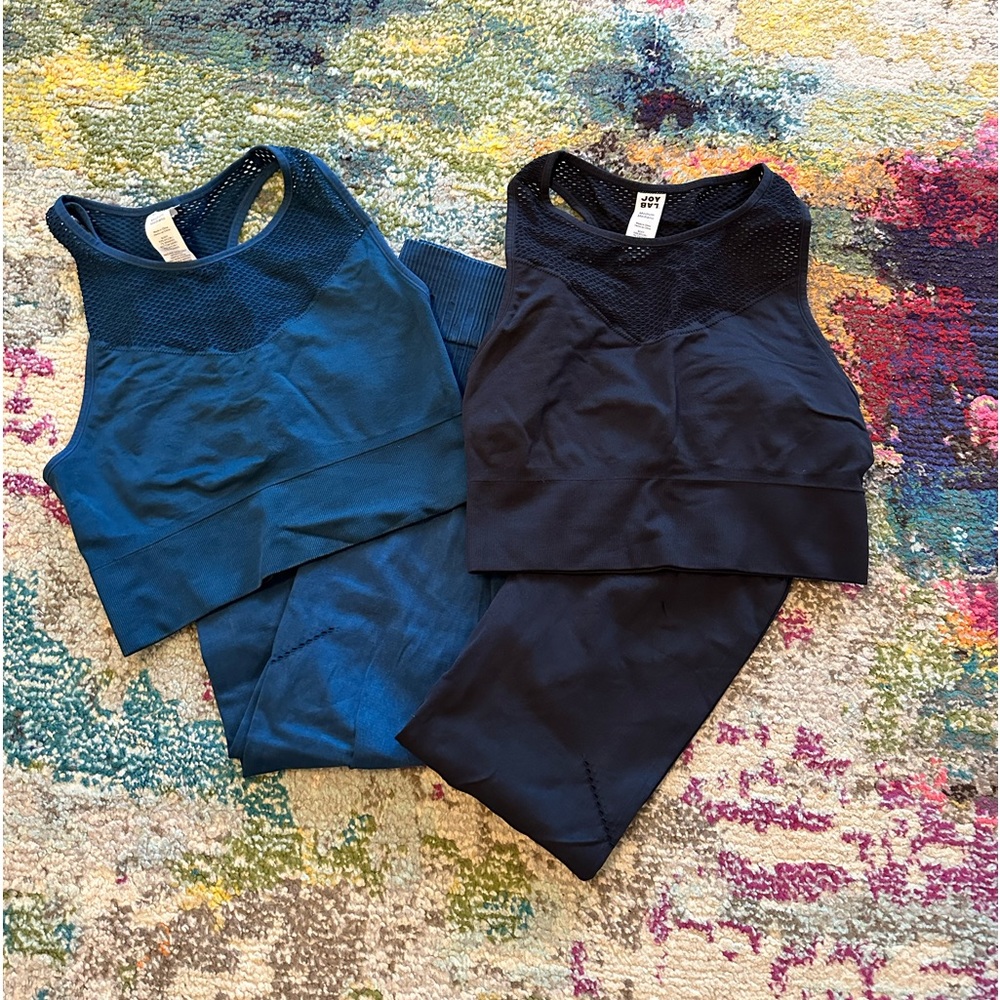 JoyLab LOT OF 2! 2-Piece leggings and matching crop tops. Size Medium